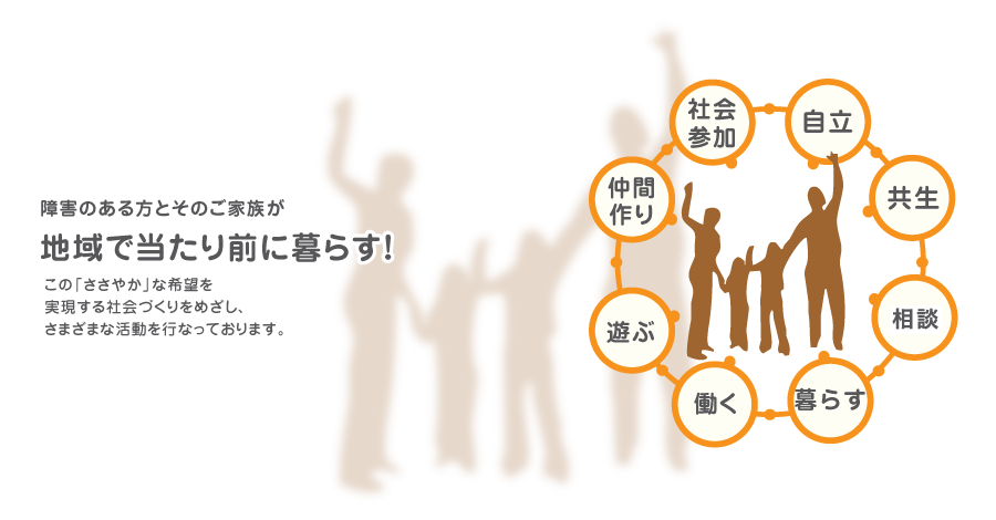 障害のある方とそのご家族の豊かな人生づくりをめざしています。富士市手をつなぐ育成会